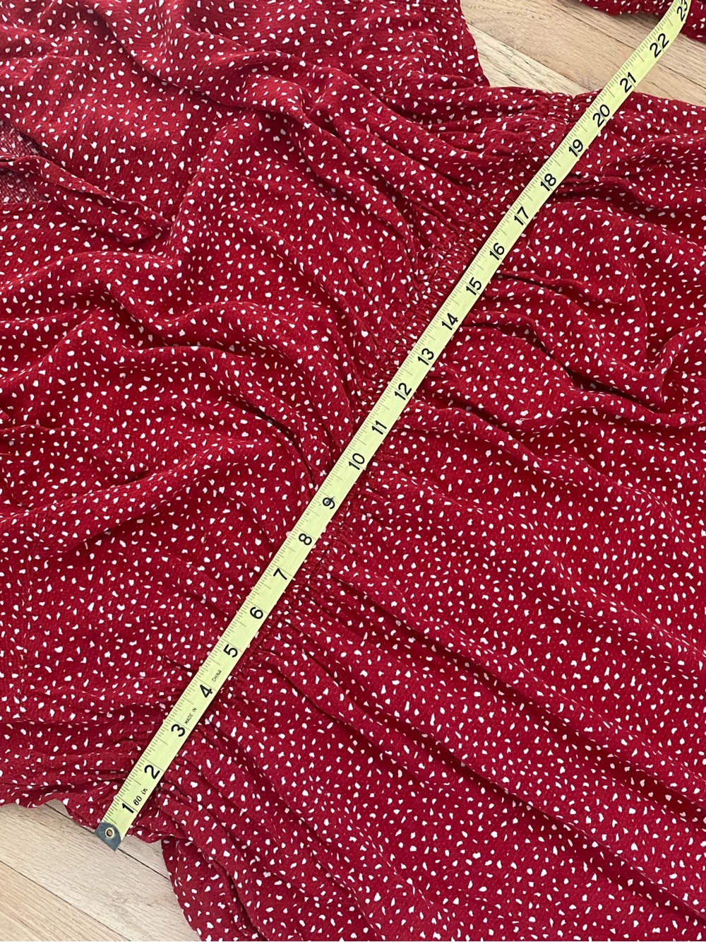 Ava and Viv red micro dot long sleeve tiered prairie modest tradwife maxi 3X - Picture 6 of 8